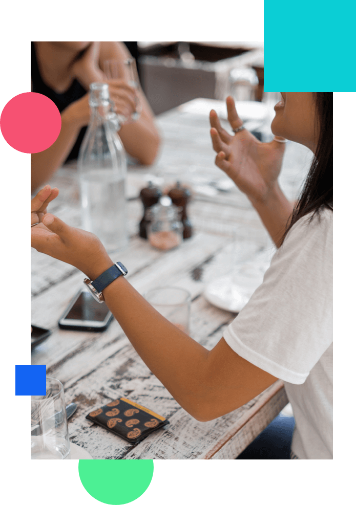 group of people talking